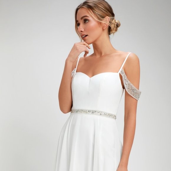 Love and Devotion White Beaded Maxi Dress - Picture 4 of 4